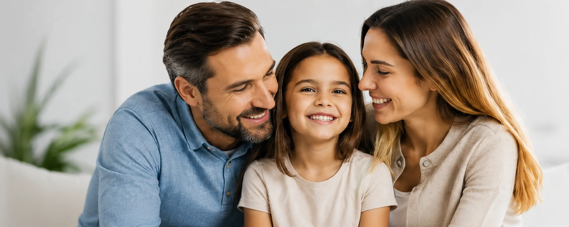 A happy family smiling together